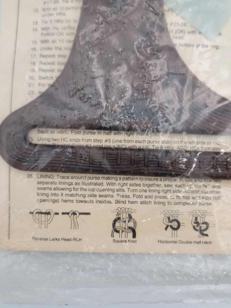 Vintage Purse N Able Macrame Purse Handle & Instructions Set With 35 Initials