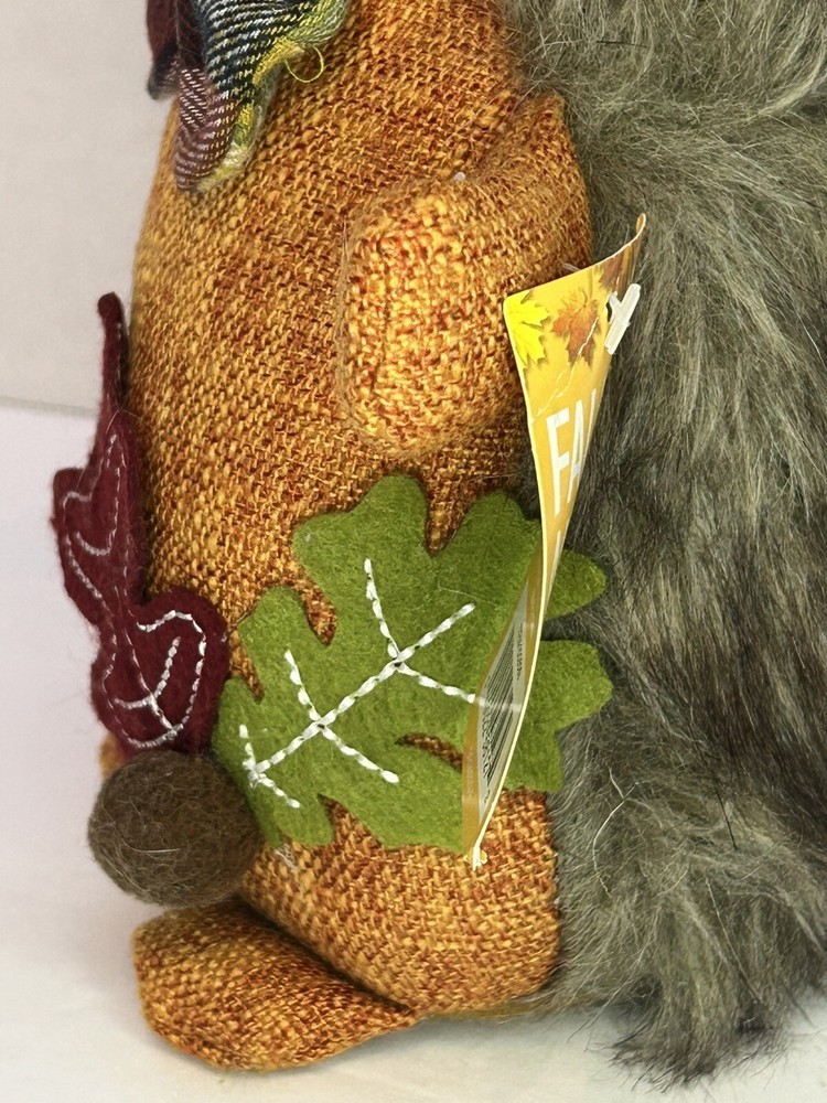 Fall Decor Hedgehog Thanksgiving Stuffed Weighted Bottom 9”