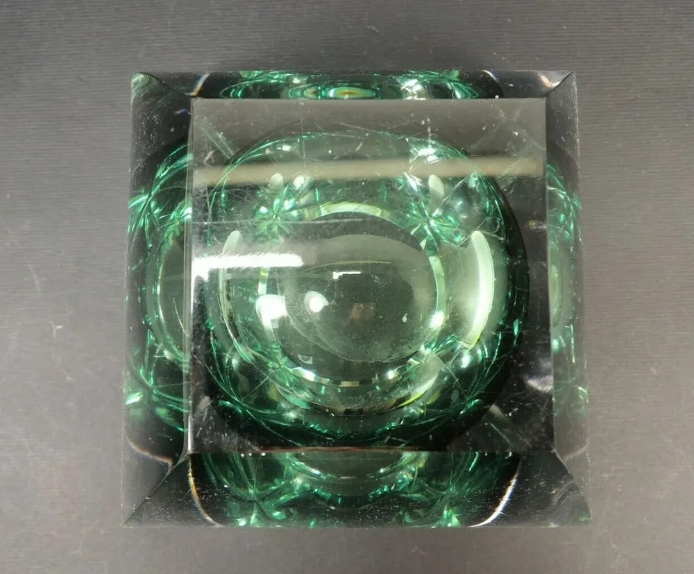 Val St Lambert Heavy Modern Glass Ashtray