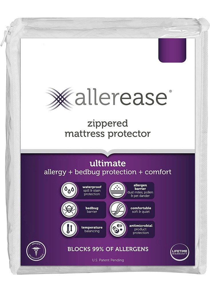 AllerEase Ultimate Allergy Protection Comfort Zippered Mattress Protector Full