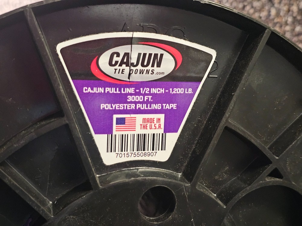 Cajun Pull Line 1/2" x 3000' Purple Polyester Pulling Tape 1200LB Break Strength