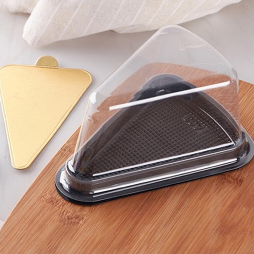 40Pcs Cake Slice Containers Plastic Clear Cake Slice Boxes for Cake Tiramisu ...