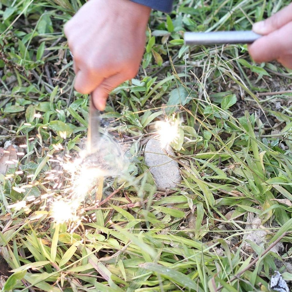 4 Inch Ferro Rod Fire Starter with Striker Paracord Handle