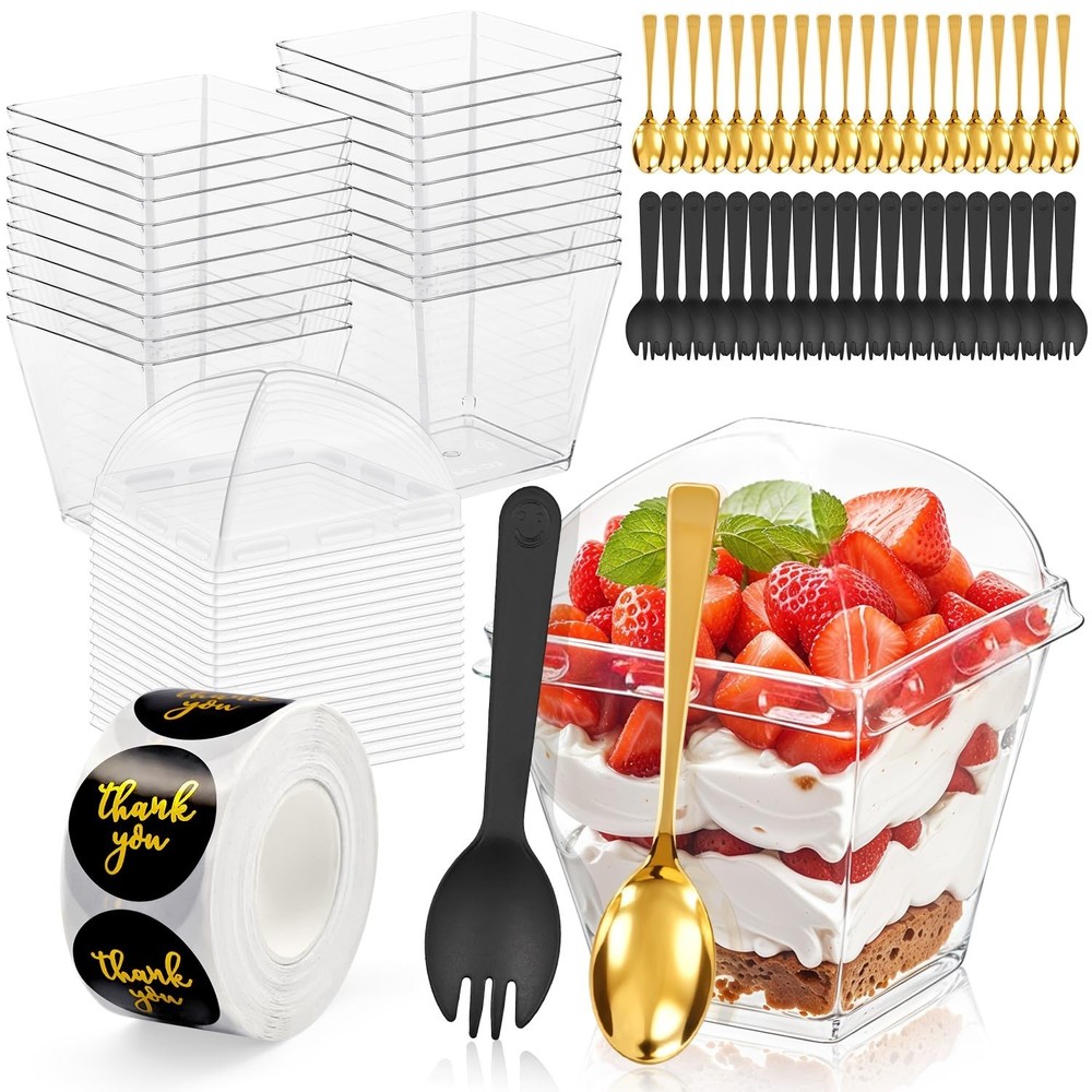 Plastic 3 oz Mini DESSERT CUPS Disposable TABLEWARE Party Wedding Buffet