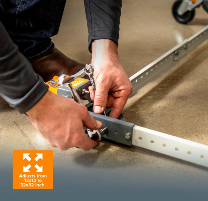 Bora PM-1000 adjustable base moves heavy tools easily and stably