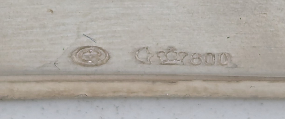 Antique German 800 Silver Napkin Ring, plain, rectangular