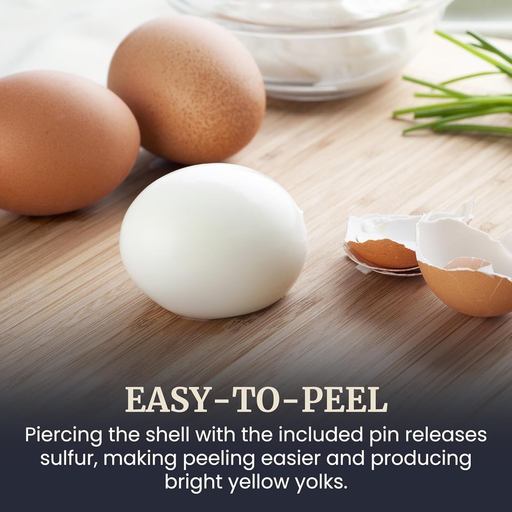 Elegant 14-Egg Capacity Two-Tier Easy Egg Cooker with Automatic Shut-Off