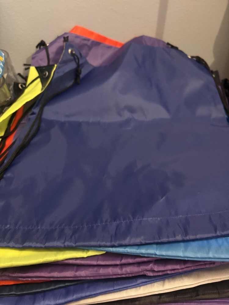Nylon Drawstring Backpack Bundle Random Color Bag Mixed (20 Bags Incl)