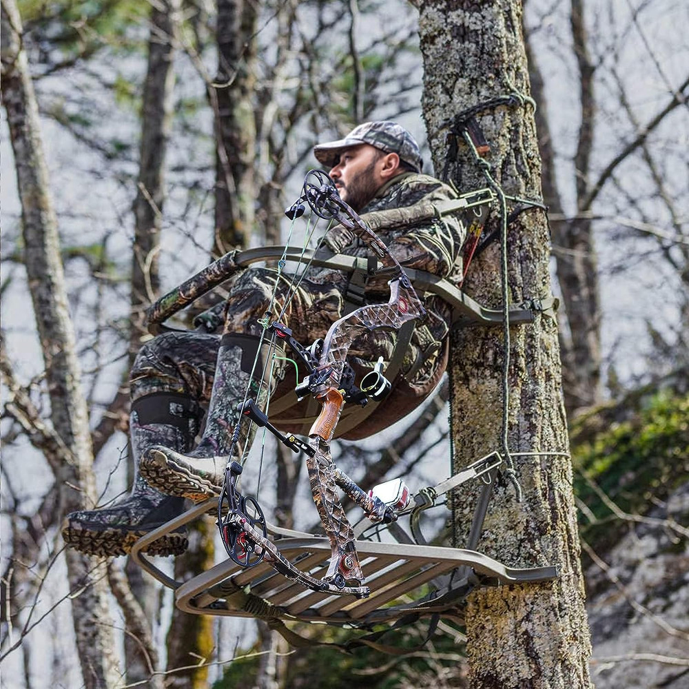 Tree Stand Bow Holder- 12 Teeth Adjustable Hunting Bow Holder- Easy Installation