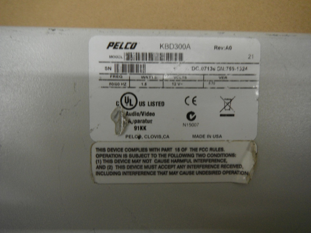 UNTESTED Pelco KBD300A Security Camera Joystick Keyboard