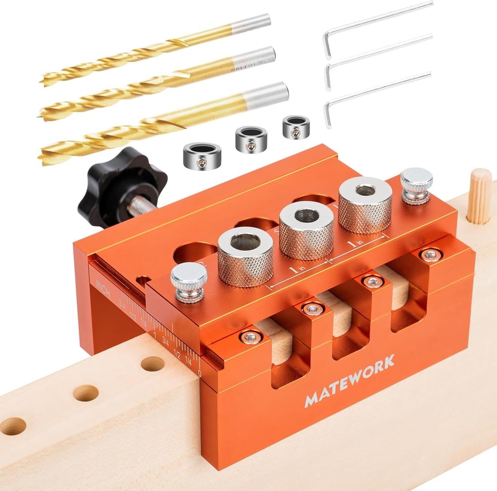 Dowel Jig, Adjustable Width Doweling Jig for Woodworking, Biscuit Joiner with...