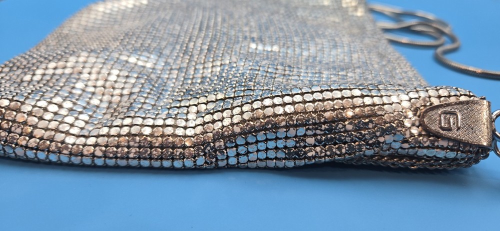 Vtg 70s Disco Glowmesh Disco Purse