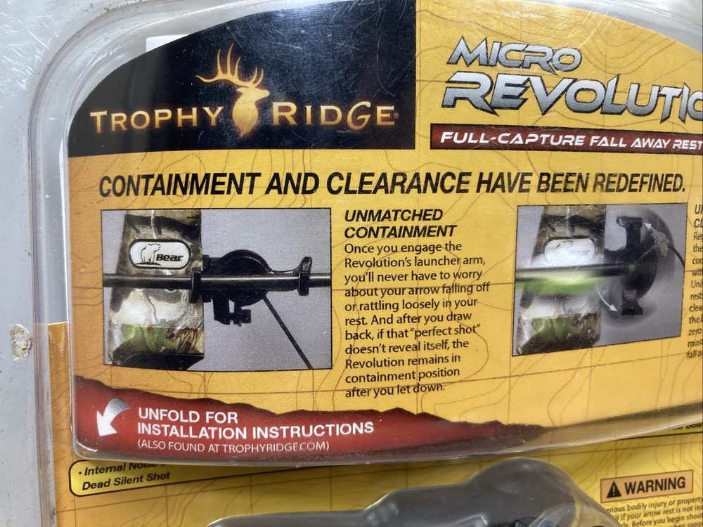 Trophy Ridge Archery Micro Revolution Full-Capture Fall Away Rest LEFT Hand NOS