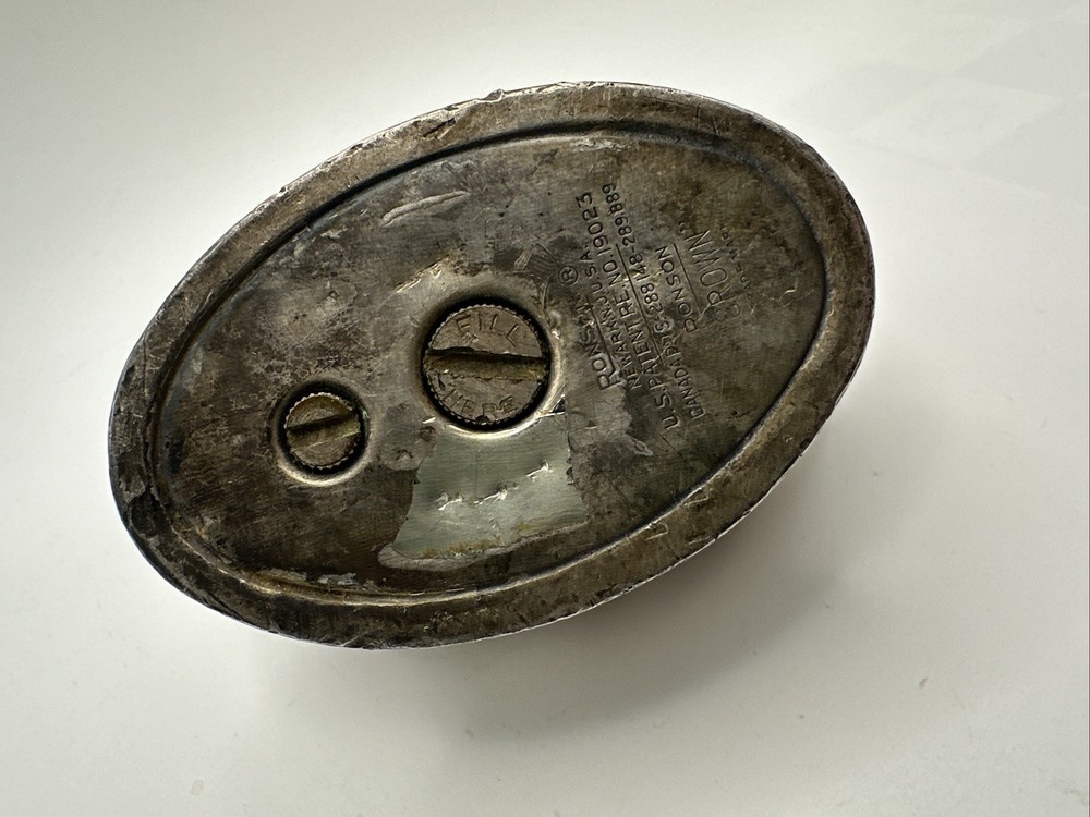 Ronson Crown Table Lighter Vintage, Mid-20th Century. Silver Plate