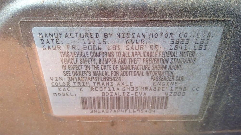 Engine ECM Electronic Control Module 1.8L Fits 13-15 SENTRA 266787