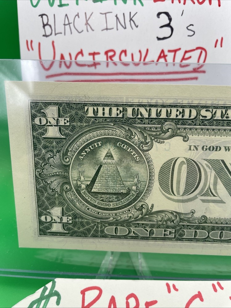 "INSUFFICIENT INK ERROR" MISSING 6’s + “OVER INK ERROR” 3’s UNCIRCULATED BEP 🧱