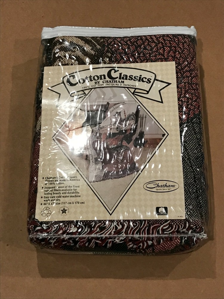 christmas throw --- cotton classics by chatham --- new