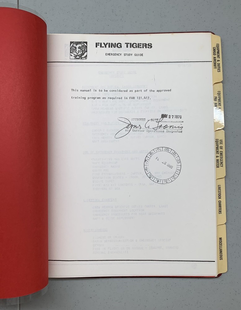 Flying Tiger Line DC-8-63 Emergency Procedures Training Manual