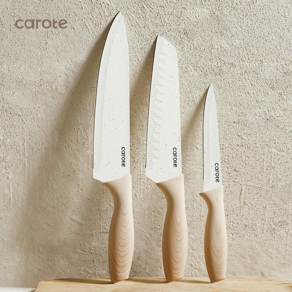 12PCS Knife set with Blade Guards,Granite Nonstick Ceramic Coating,Stainless ...