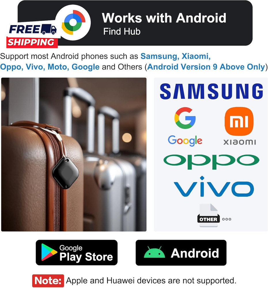 Air Tracker Tag for Android Tags 4 Pack Luggage Tracker with 4 Case Works