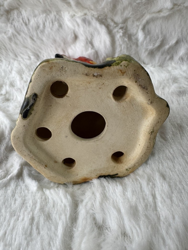 Estate Ceramic Parrot Flower Frog