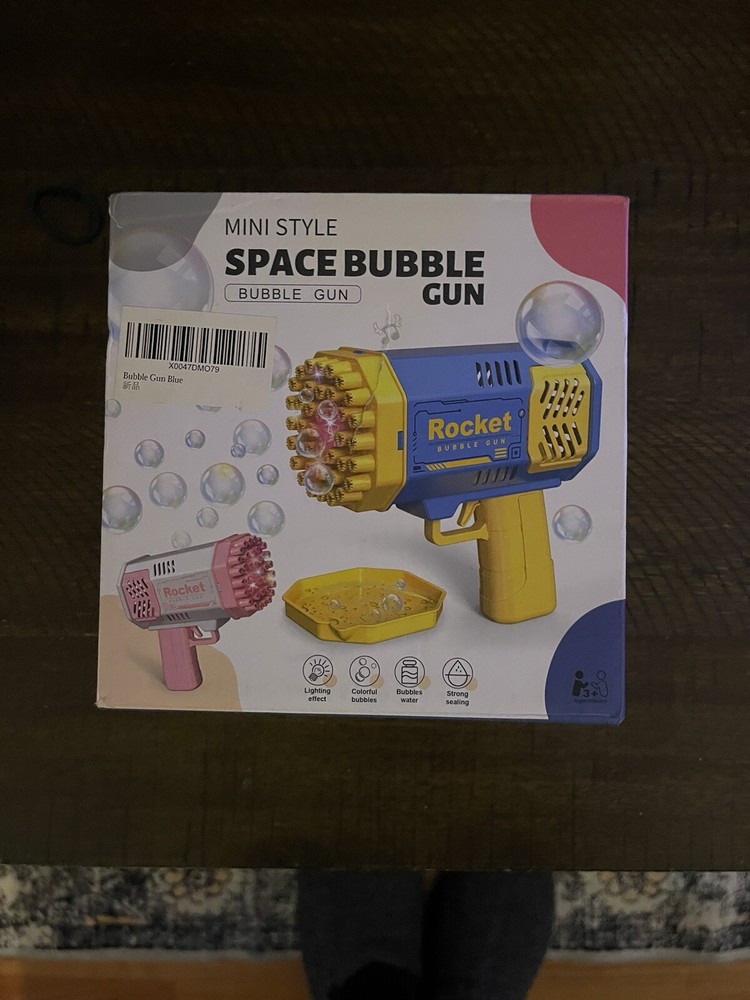 Mini Style Bubble Gun Blue/ Yellow