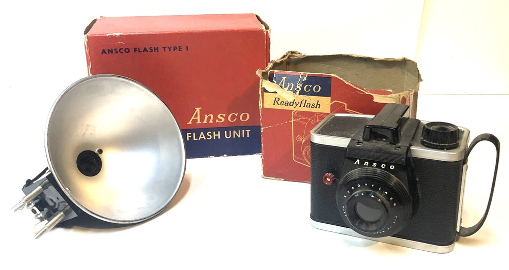 Vintage Ansco Readyflash 620 Camera & Flash Original Boxes and Instruction Book