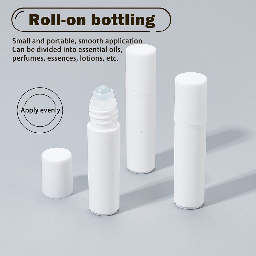 1box PP Plastic Essential Oil Empty Roller Ball Bottles with Glass Roller
