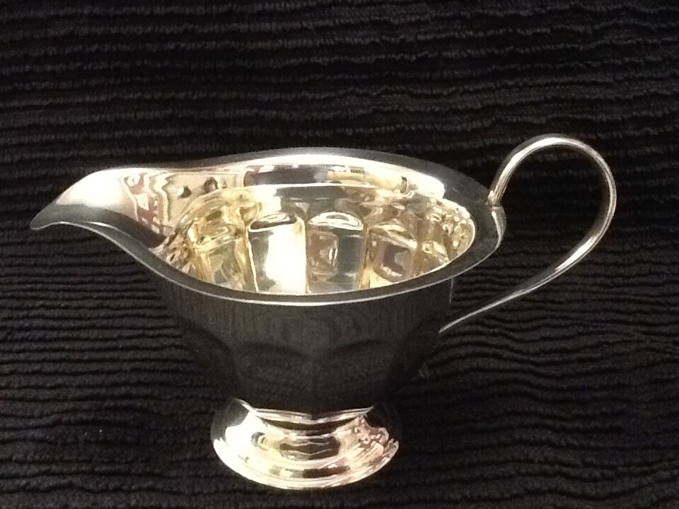 Pretty 12 Sided Silver Plate Cream Jug. Sheffield.