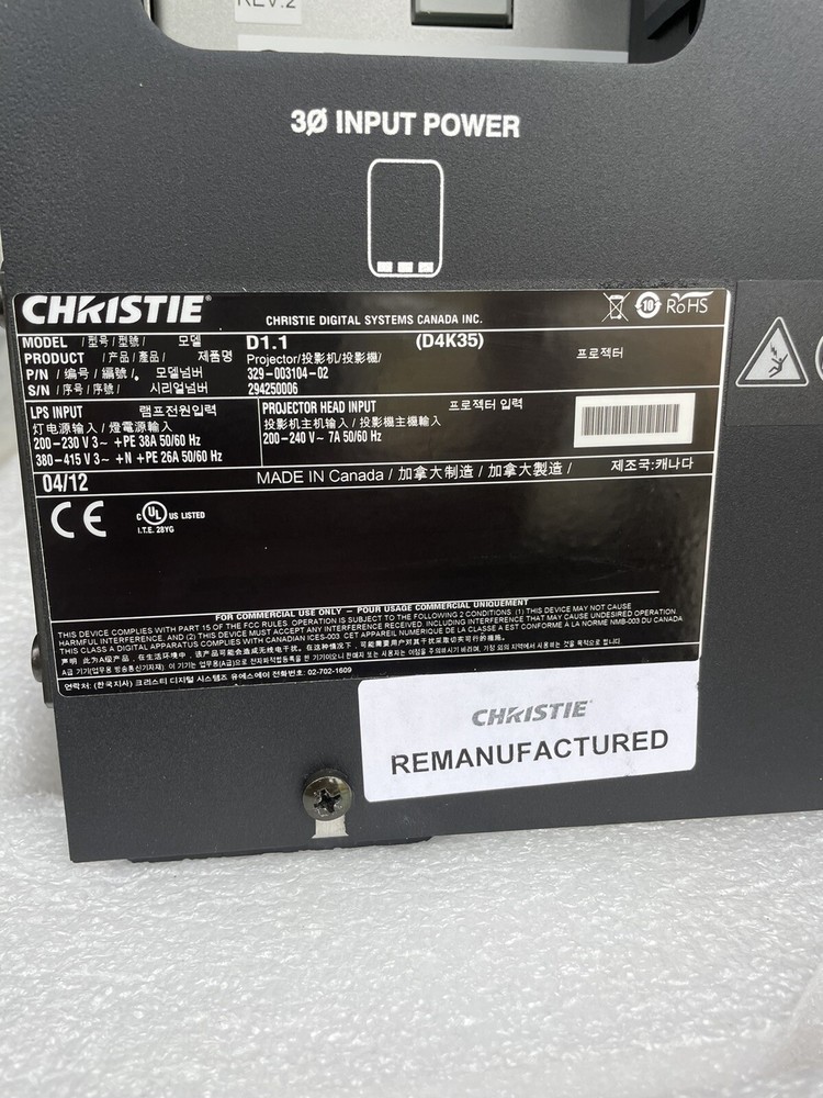 Christie D4k35 Projector Power Supply