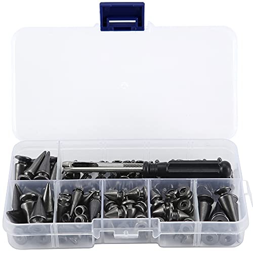70 Sets Mixed Shape Spikes and Studs Assorted Sizes Tree Spikes Mixed 70Pcs