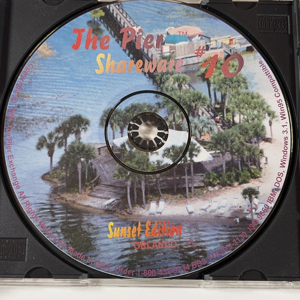 VTG The Pier Shareware #10 Sunset Edition PC CD-ROM 1996 Windows DOS