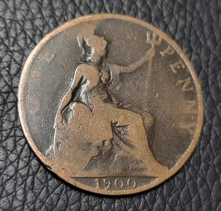 1900 Great Britain One Penny Coin