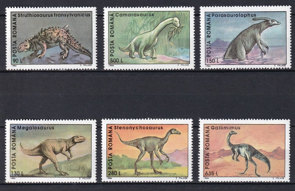 Romania 1994 Dinosaurs 6 MNH stamps