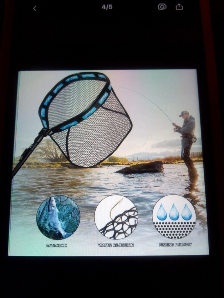"Plusinno" Easy Fold Floating Fish Net, Easy Catch and Release NEW