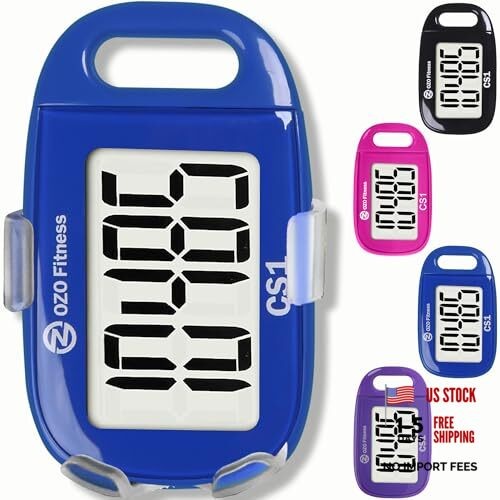 Clip-on 3D Pedometer for Walking Steps Counter with Blue Steps Count Only