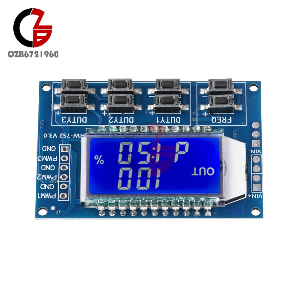 3-Channel Signal Generator PWM Pulse Wave Frequency Duty Cycle Adjustable Module
