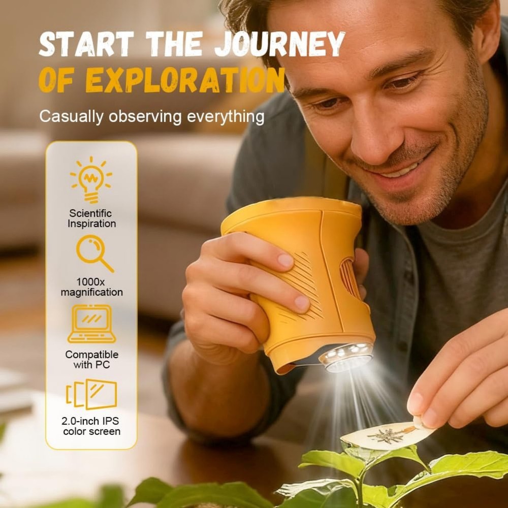 1000x Kids Handheld Microscope Digital USB for Science Education Gift Learning