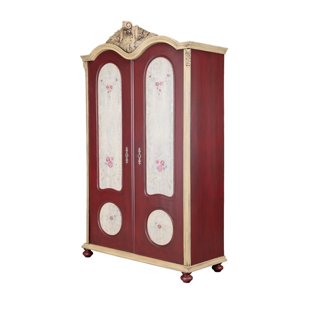 Antique completely restored hand-painted wardrobe