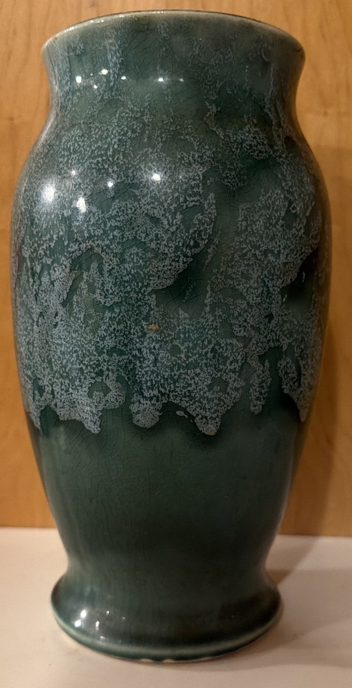 RARE Vintage MCCOY Green Drip Glaze 8.5” Signed Numbered Vase EUC