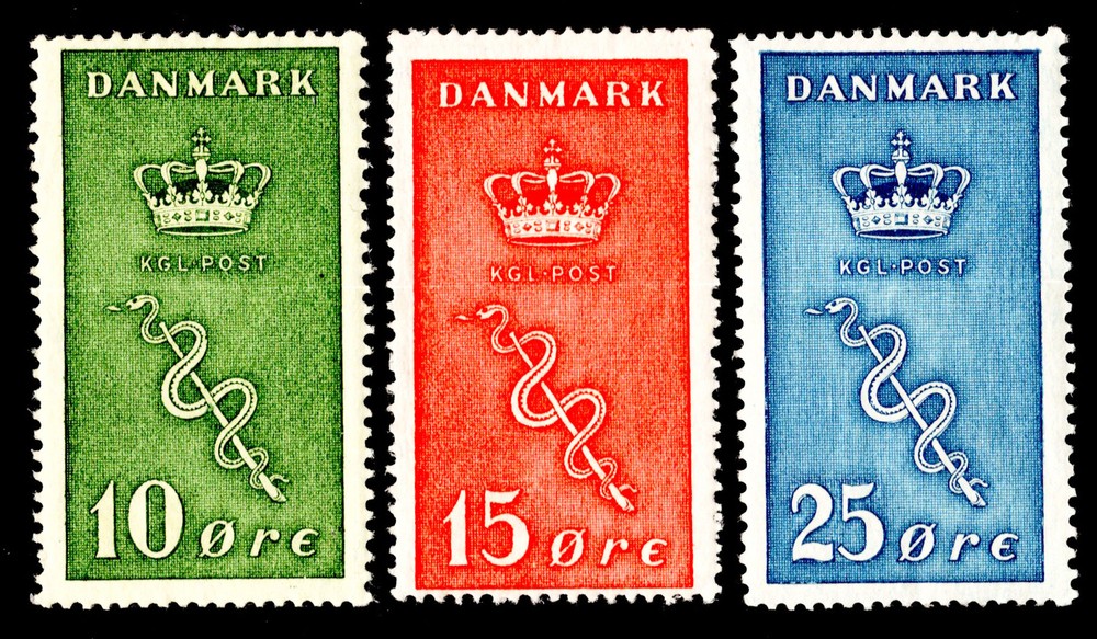 Denmark Scott B3-B5 Unused hinged.