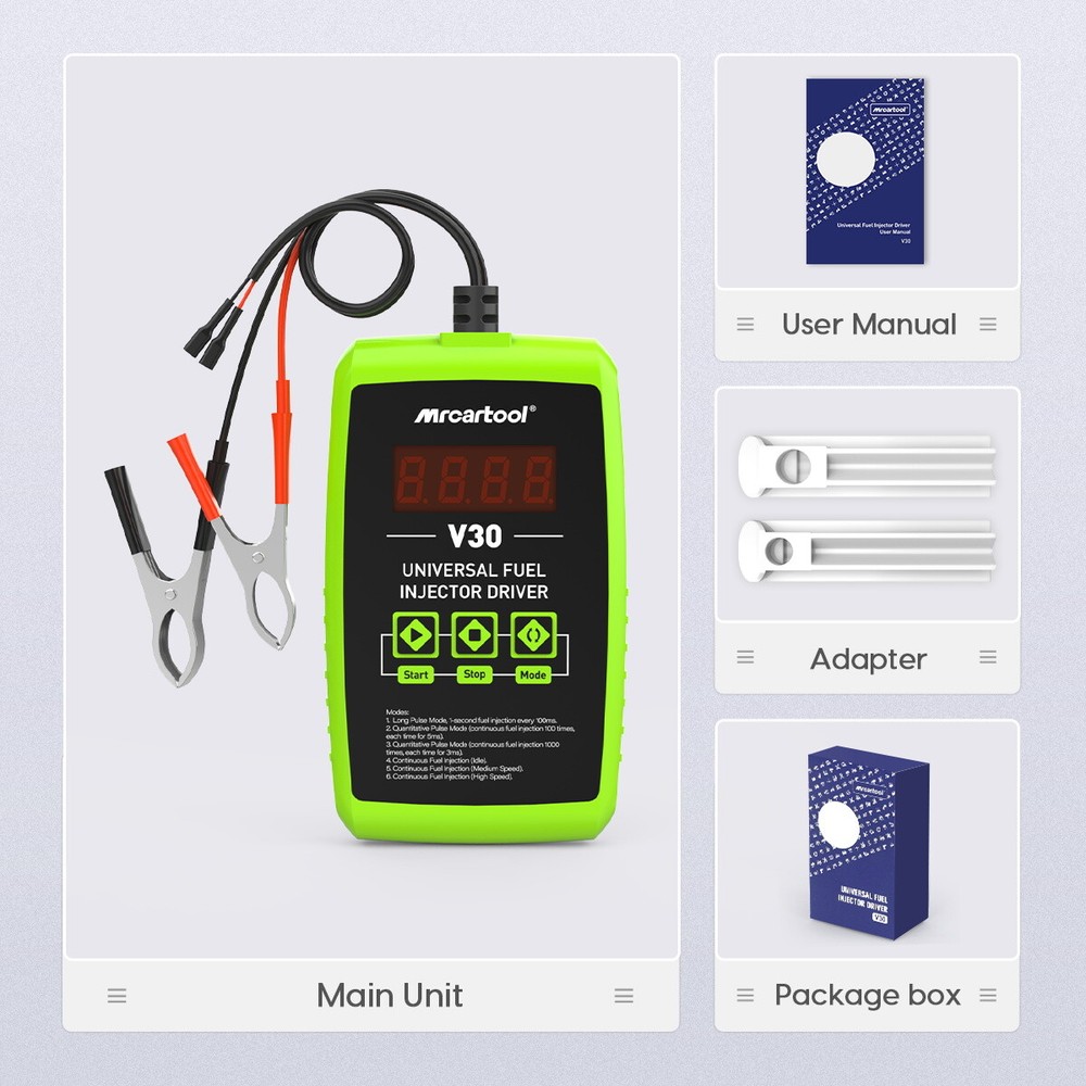 Universal Fuel Injector Tester Adapter 6 Testing Modes DIY Cleaning Tool Kit Set