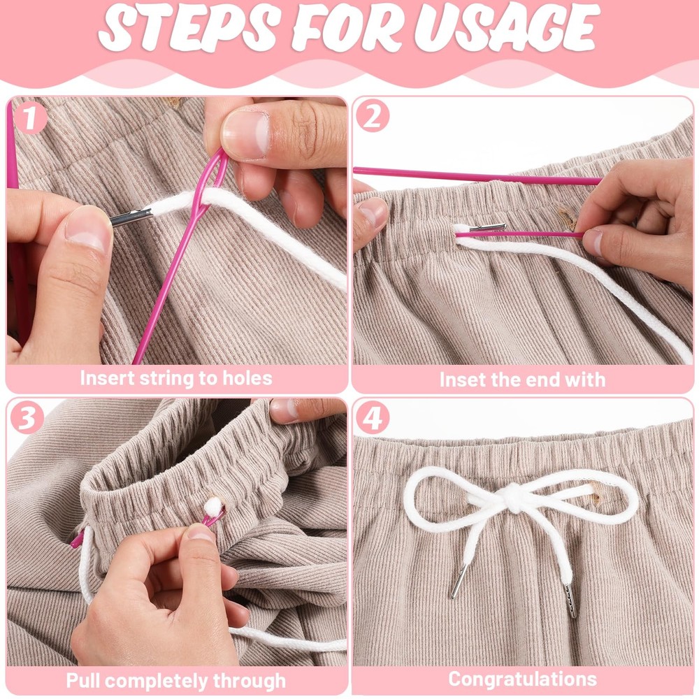Molain 4PCS Drawstring Cord Replacement Drawstring with Easy Threader Sweatpants