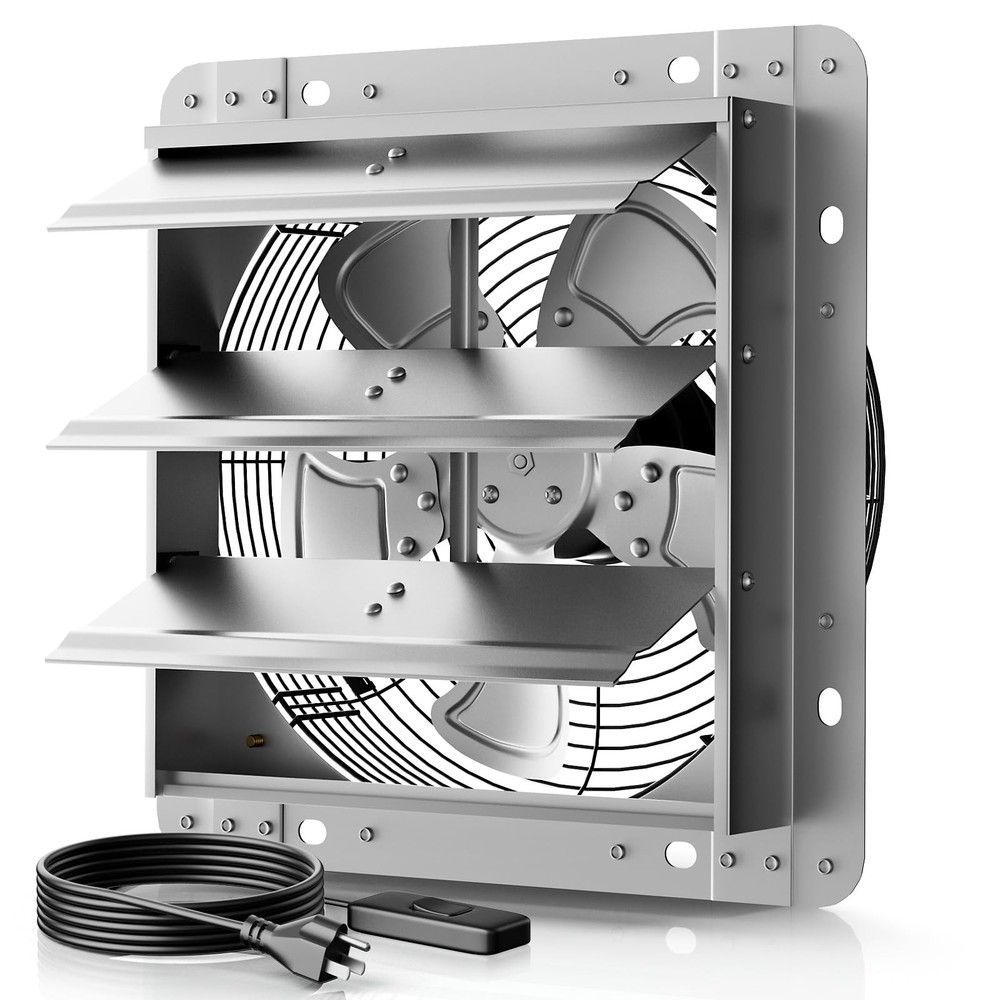 12 Inch Shutter Exhaust Fan，Automatic Shutter with ON/OFF Switch, 1430 CFM Hi...