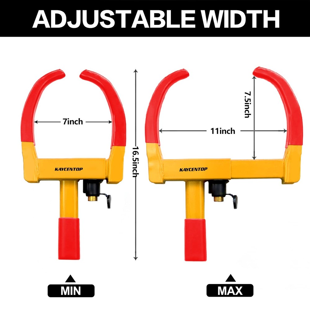 KAYCENTOP Universal Wheel Lock, Security Trailer Medium, 1pcs Red/yellow