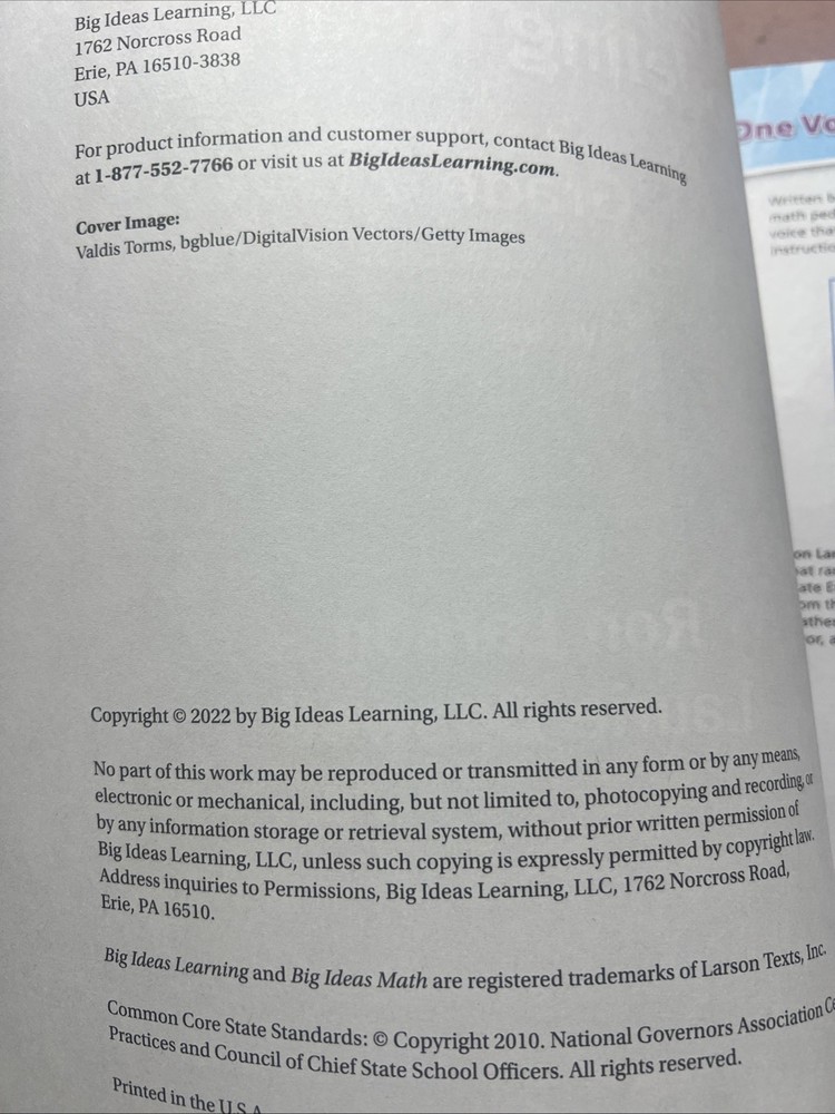 Big Ideas Math Modeling Real Life Grade 2 Volume 1 Workbook