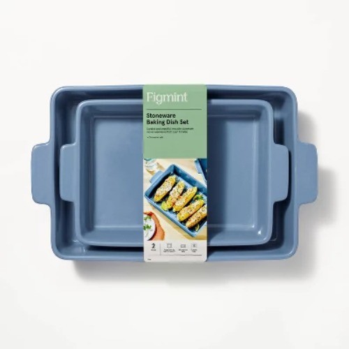 2pc Stoneware Rectangle Baking Dish Set - Figmint™