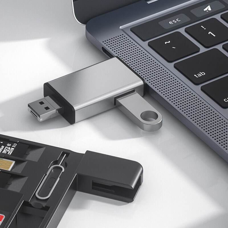 Card Reader USB-C3.1Micro SD TF OTG Smart Memory Adapter PC Android Phone iPhone