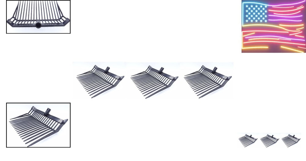 Manure, Stable Pitch Fork Replacement Head Black 3 Pack