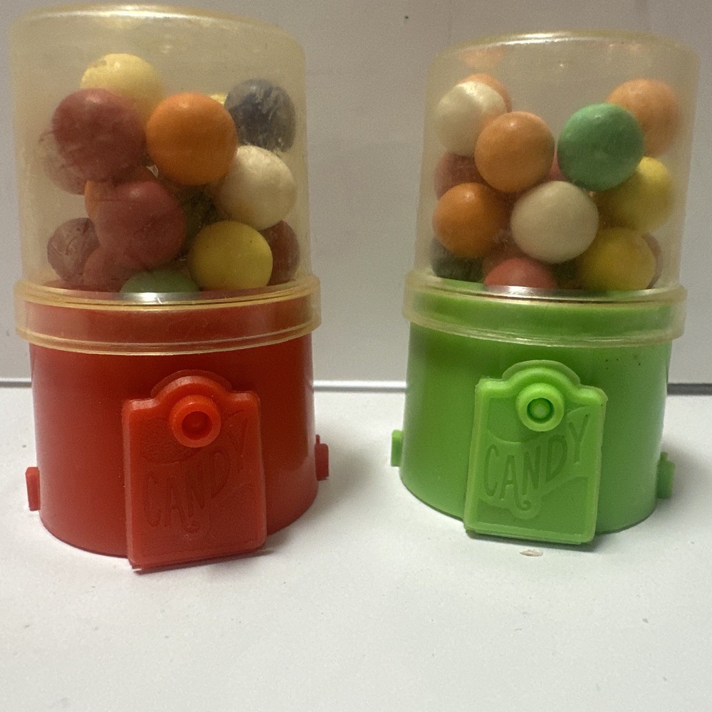 Vintage 1984 Fleer GUM MACHINE Bubble Container candy 2.5” Green /Red